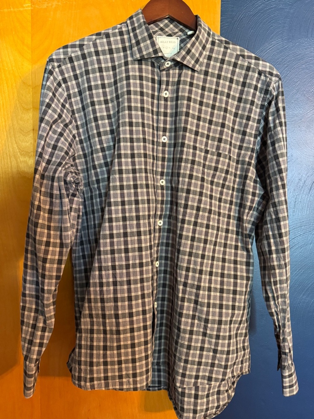 Billy Reid black and Light grey Plaid Casual Button-Down